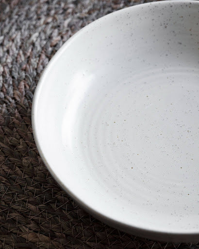 Pion Low Bowl - Warm White Speckle