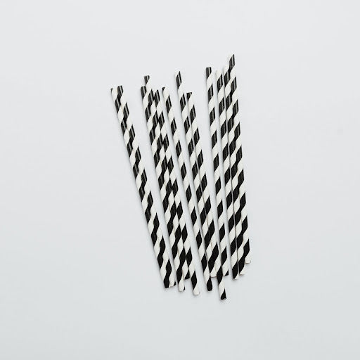 Paper Straws – Black & White Stripe (Pack of 250)