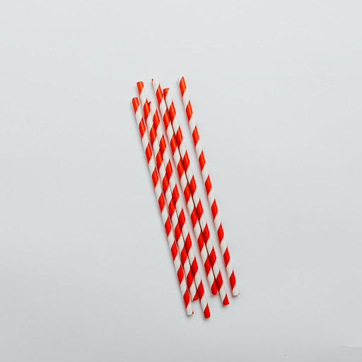 Paper Straws – Red & White Stripe (Pack of 250)