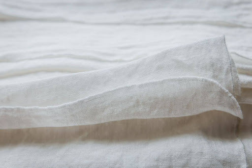 Linen Tablecloth – Soft White with Soft White Bourdon Stitch (170 x 170)