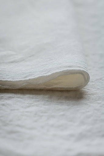 Linen Tablecloth – Soft White with Soft White Bourdon Stitch (170 x 280)