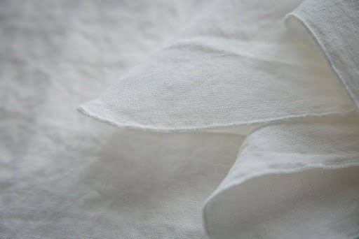 Linen Napkin Set – Soft White with Soft White Bourdon Stitch (S/4)